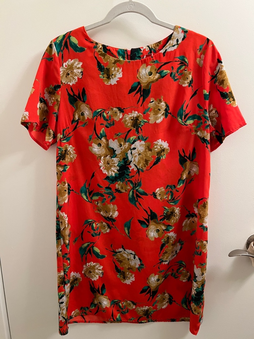 Burnt Orange Floral Shift Dress